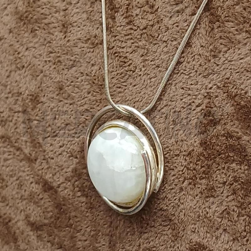 COLLANA ARG CIONDOLO PIETRA BIANCO  | Mercatino dell'Usato Roma garbatella 3