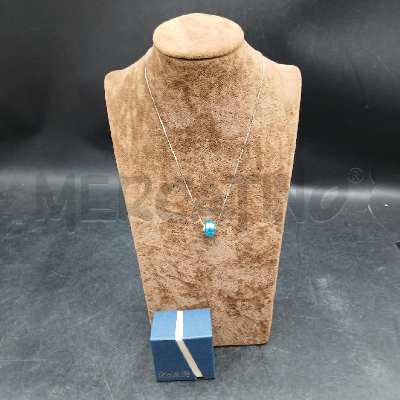 COLLANA ARG CIONDOLO PIETRA CELESTE  | Mercatino dell'Usato Roma garbatella 1