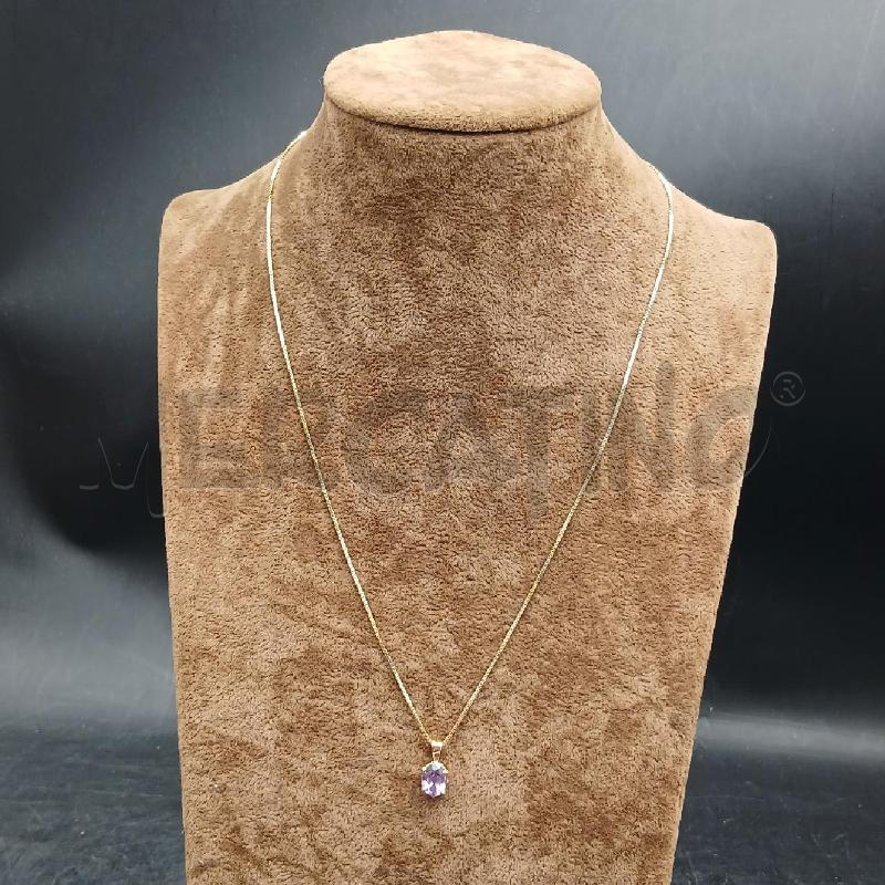 COLLANA ARG CIONDOLO PIETRA VIOLA | Mercatino dell'Usato Roma garbatella 1