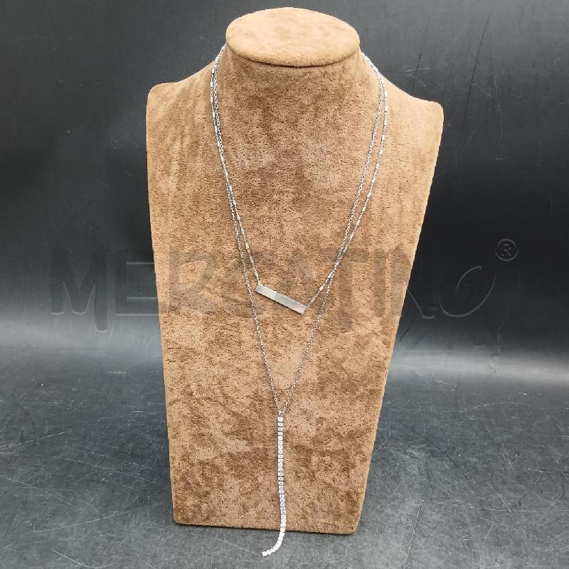 COLLANA ARG DET 2 DET STRASS LUNGA  | Mercatino dell'Usato Roma garbatella 1