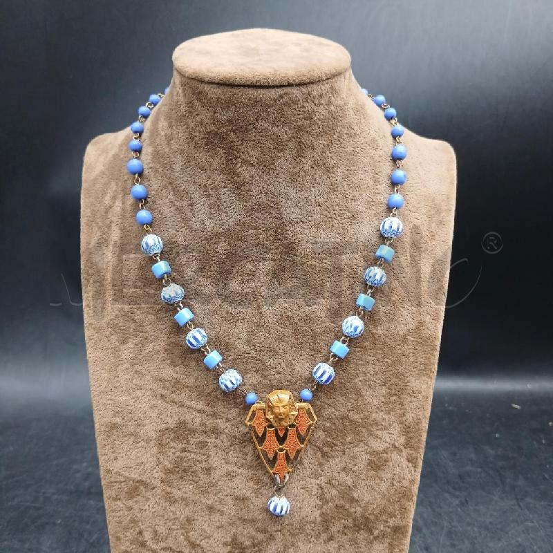 COLLANA ARG DET PERLIE BLU | Mercatino dell'Usato Roma garbatella 1