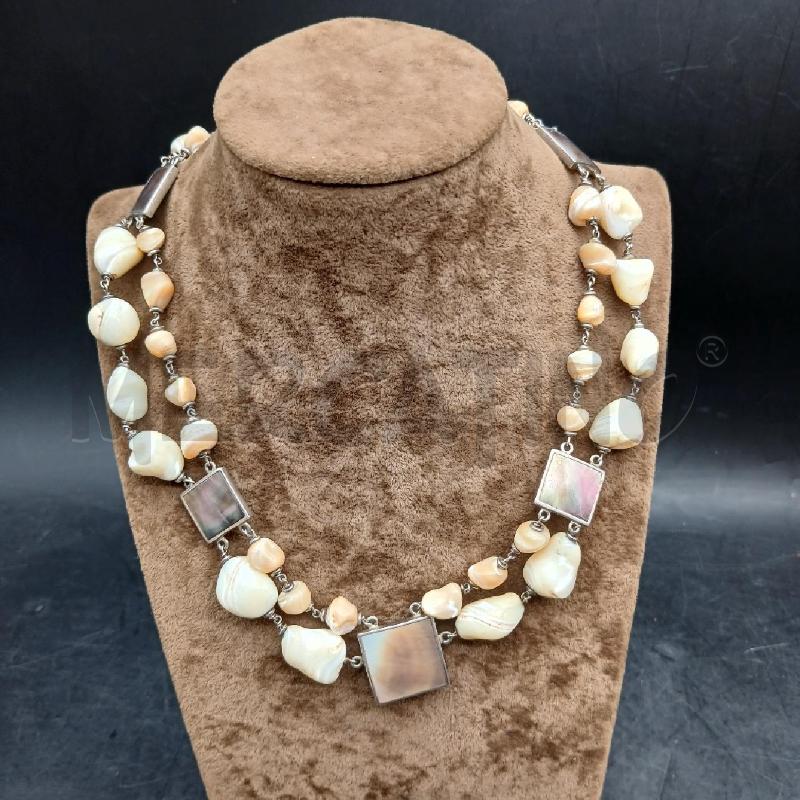 COLLANA ARG E BIATRE BEIGE  | Mercatino dell'Usato Roma garbatella 1