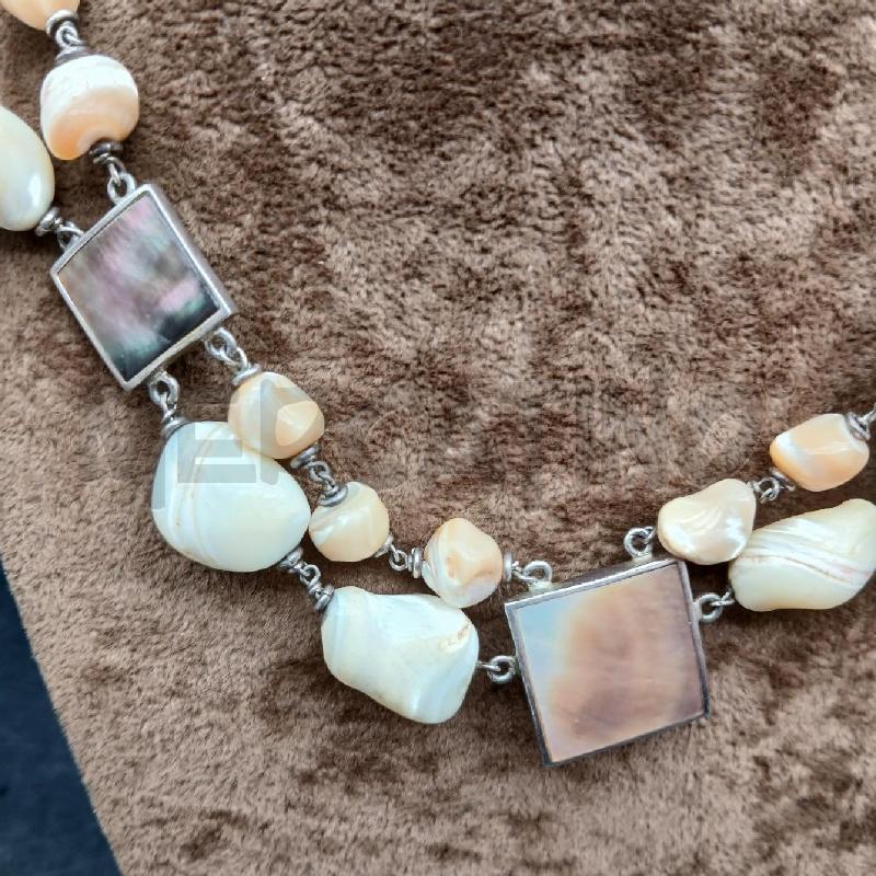COLLANA ARG E BIATRE BEIGE  | Mercatino dell'Usato Roma garbatella 2