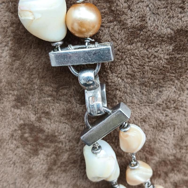 COLLANA ARG E BIATRE BEIGE  | Mercatino dell'Usato Roma garbatella 3