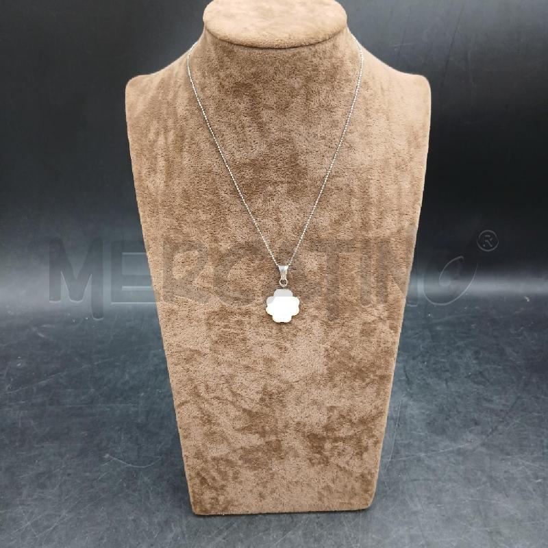 COLLANA ARG FIORE BIANCO  | Mercatino dell'Usato Roma garbatella 1