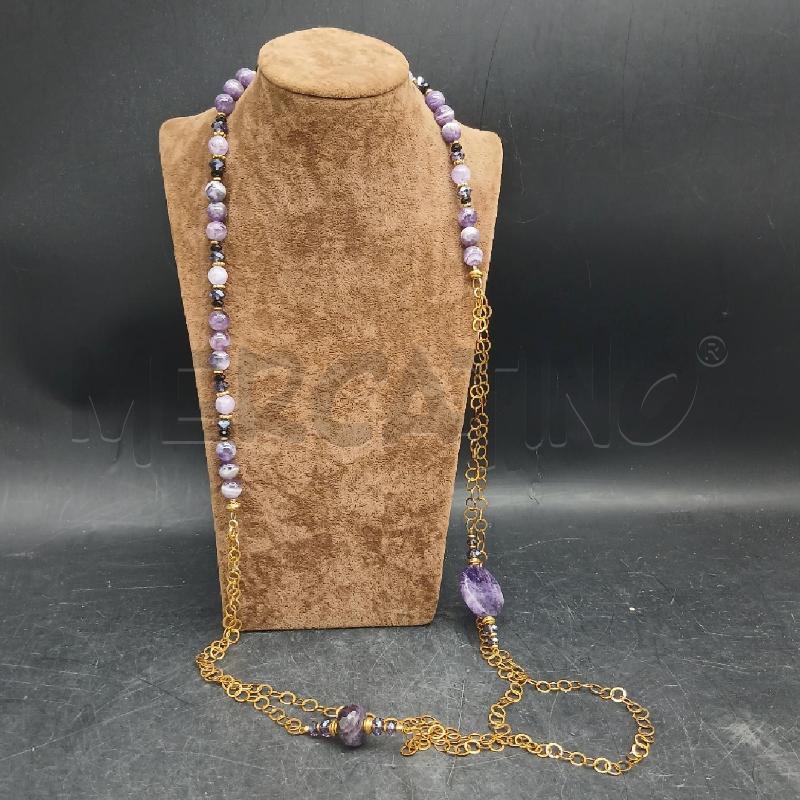 COLLANA ARG LUN DET PIETRE VIOLA | Mercatino dell'Usato Roma garbatella 1