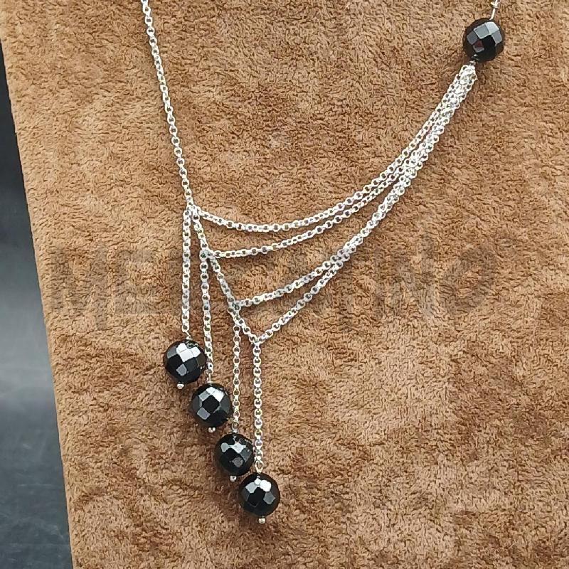 COLLANA ARG PENDENTI NERO SFERE | Mercatino dell'Usato Roma garbatella 2