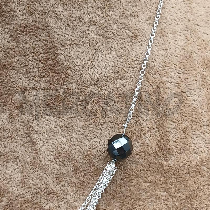 COLLANA ARG PENDENTI NERO SFERE | Mercatino dell'Usato Roma garbatella 3