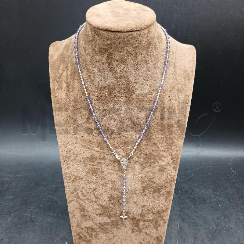 COLLANA ARG PERLINE VIOLA | Mercatino dell'Usato Roma garbatella 1