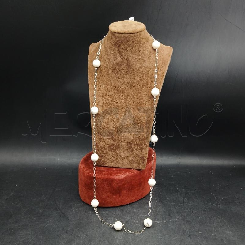 COLLANA ARG PIETRE BIANCHE  | Mercatino dell'Usato Roma garbatella 1