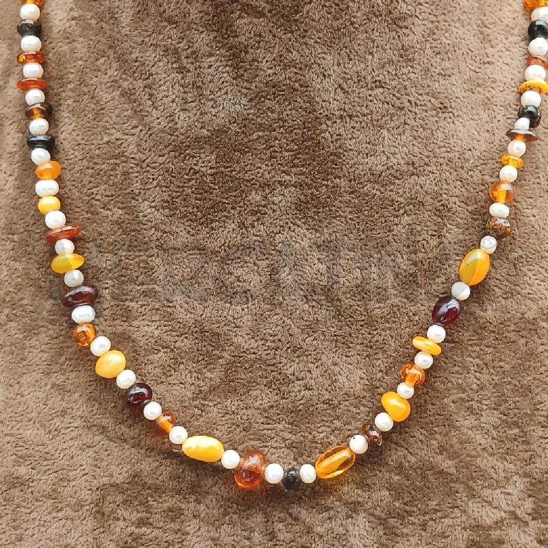 COLLANA ARG PIETRE MARRONE  | Mercatino dell'Usato Roma garbatella 2