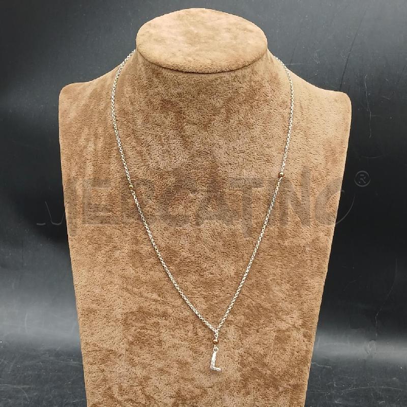 COLLANA ARG PIETRE MARRONI | Mercatino dell'Usato Roma garbatella 1