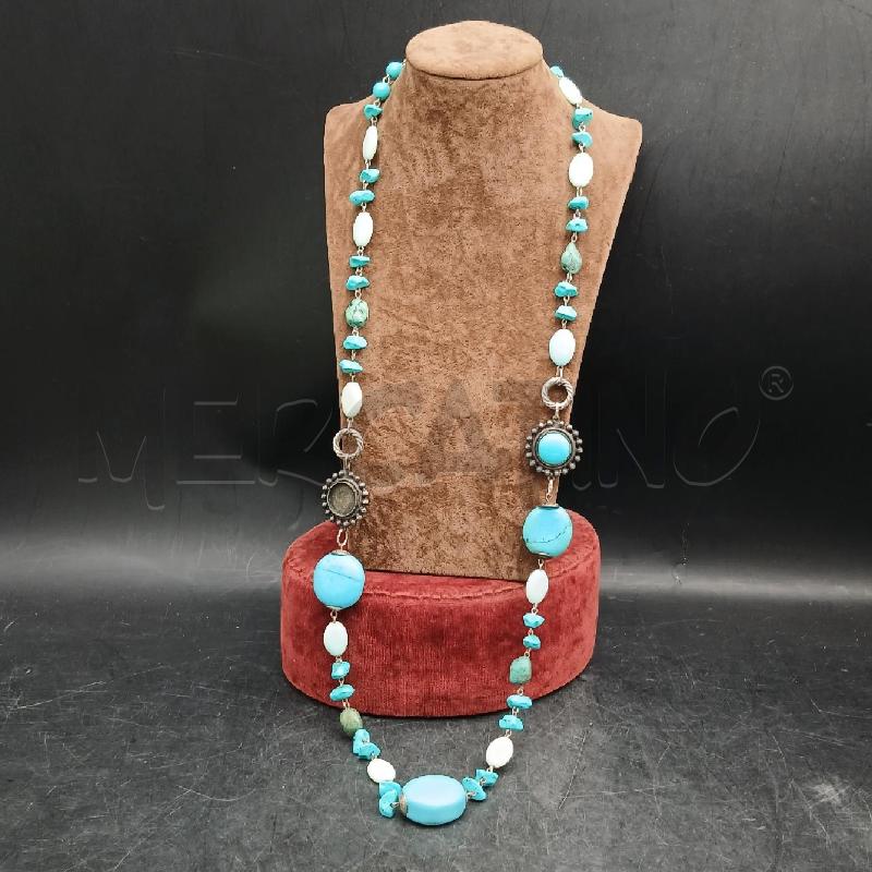COLLANA AZZURRI E METALLO  | Mercatino dell'Usato Roma garbatella 1