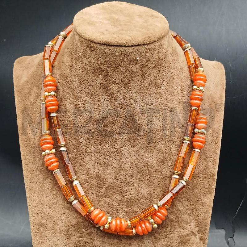 COLLANA BARRETTA AMBRA SFERE ROSSO  | Mercatino dell'Usato Roma garbatella 1