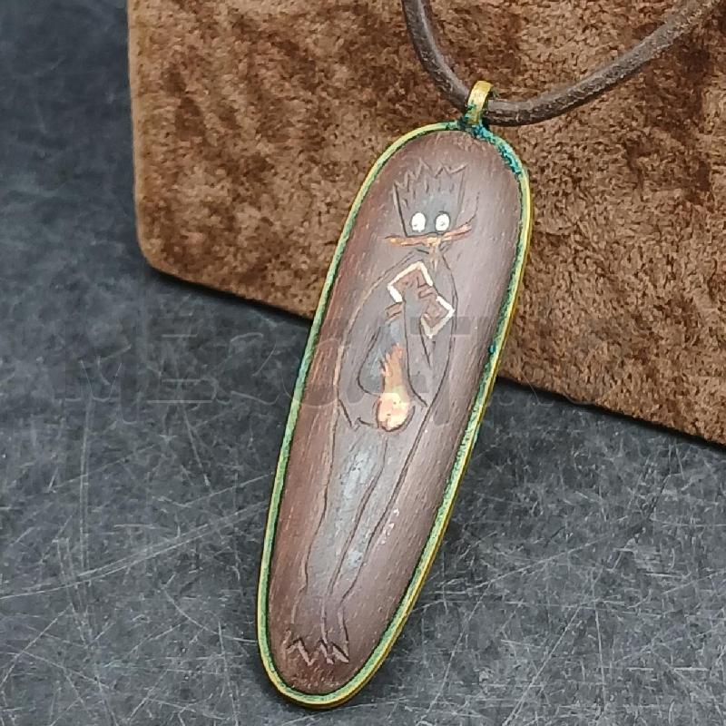 COLLANA CIONDOLO LEGNO  | Mercatino dell'Usato Roma garbatella 2