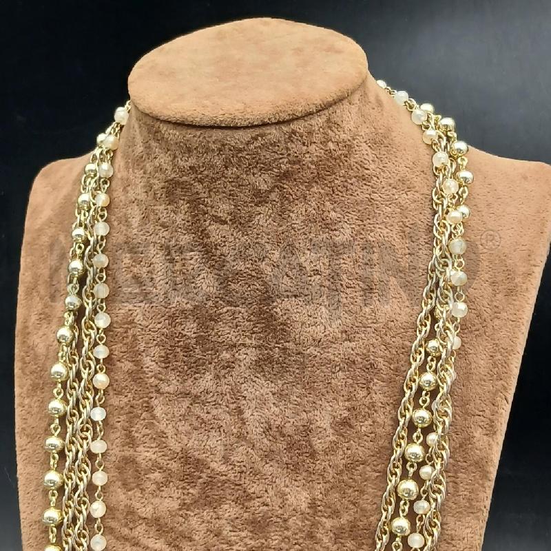 COLLANA CORO 3 FILI MET DOR SFERE | Mercatino dell'Usato Roma garbatella 3
