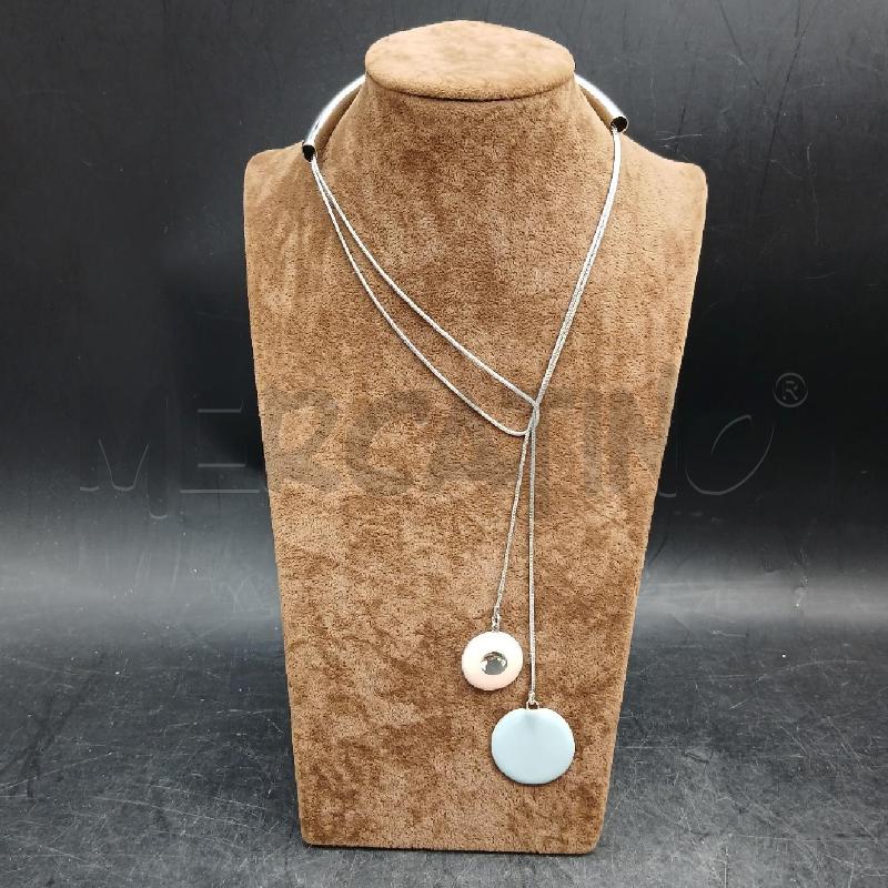 COLLANA DET CIONDOLO ROSA E CELESTE  | Mercatino dell'Usato Roma garbatella 1
