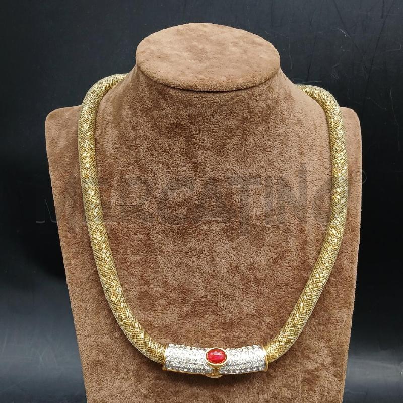 COLLANA DET CIONDOLO STRASS E ARANCIONE | Mercatino dell'Usato Roma garbatella 1