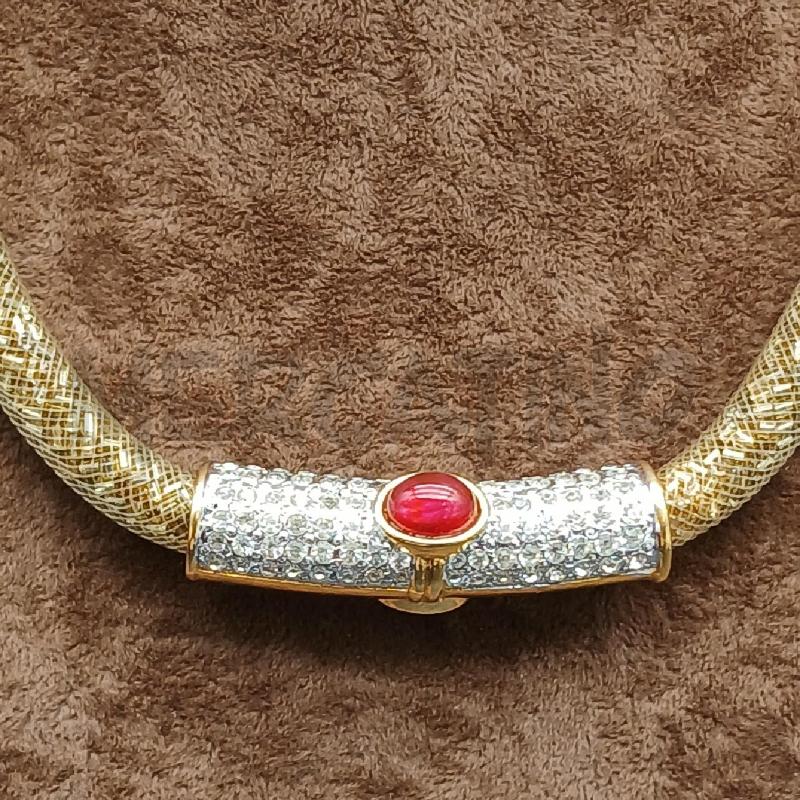 COLLANA DET CIONDOLO STRASS E ARANCIONE | Mercatino dell'Usato Roma garbatella 2
