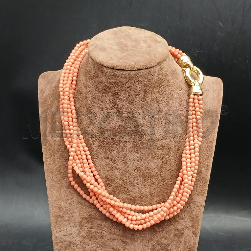 COLLANA DET PERLINE ARANCIONE DET CHIUSURA DOR | Mercatino dell'Usato Roma garbatella 1