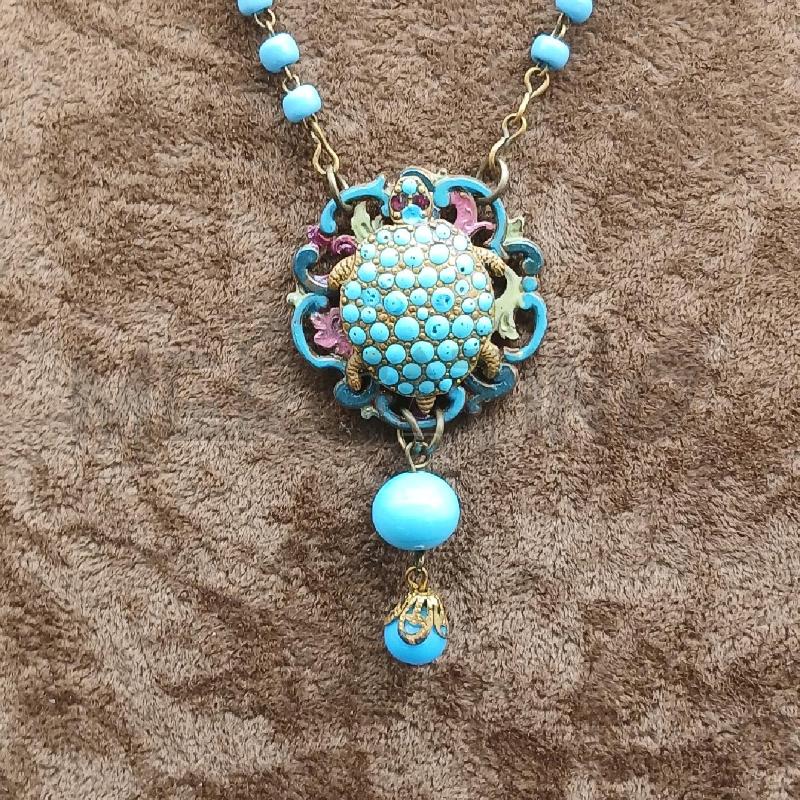 COLLANA DET PERLINE BLU DET CIONDOLO FARAONE | Mercatino dell'Usato Roma garbatella 2