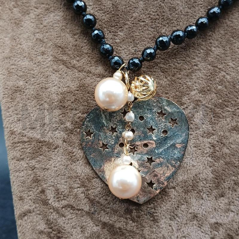 COLLANA DET PERLINE E PERLA DET CUORE  | Mercatino dell'Usato Roma garbatella 2