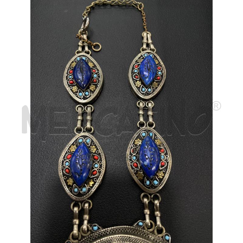 COLLANA ETNICA PIETRE BLU  | Mercatino dell'Usato Roma garbatella 3
