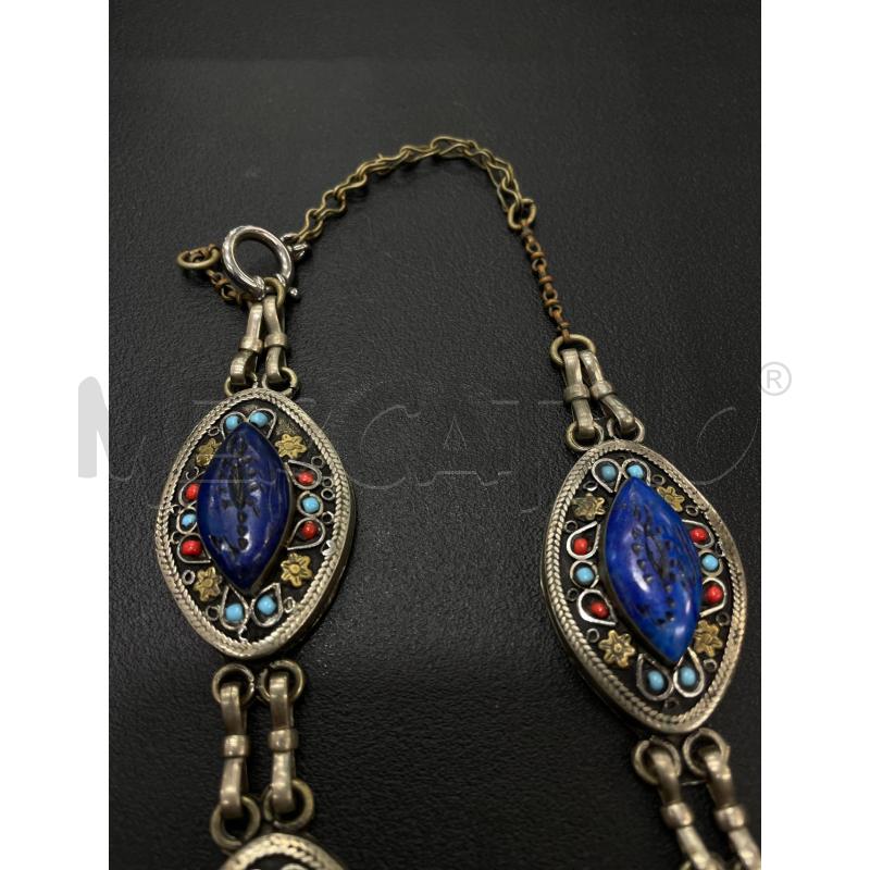 COLLANA ETNICA PIETRE BLU  | Mercatino dell'Usato Roma garbatella 4