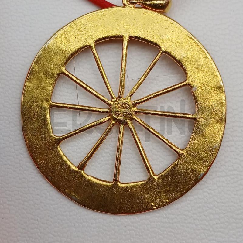 COLLANA LACCIO ARG CIONDOLO RUOTA ROSSO GIALLO  | Mercatino dell'Usato Roma garbatella 3