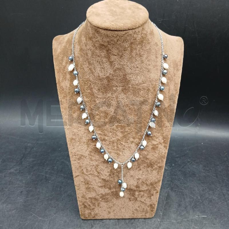 COLLANA LADADRR PERLE GRIGIO E BEIGE  | Mercatino dell'Usato Roma garbatella 1