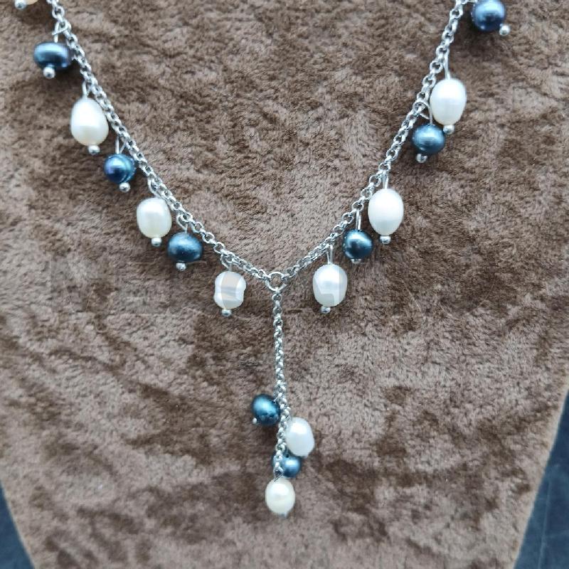 COLLANA LADADRR PERLE GRIGIO E BEIGE  | Mercatino dell'Usato Roma garbatella 2