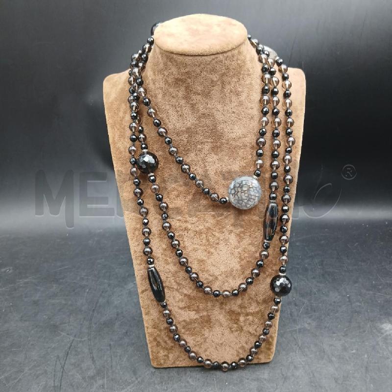COLLANA LUNGA NERO E MARR | Mercatino dell'Usato Roma garbatella 1