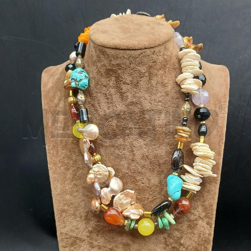 COLLANA LUNGA PIETRE COLO | Mercatino dell'Usato Roma garbatella 4