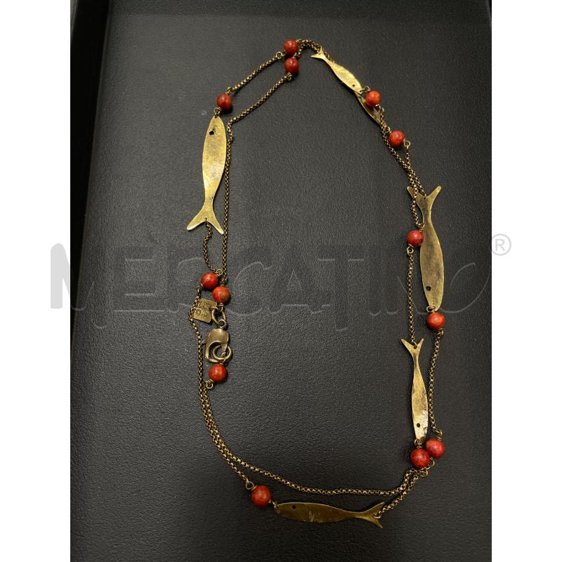 COLLANA MAJO PIETRE ARANCIONE  | Mercatino dell'Usato Roma garbatella 1