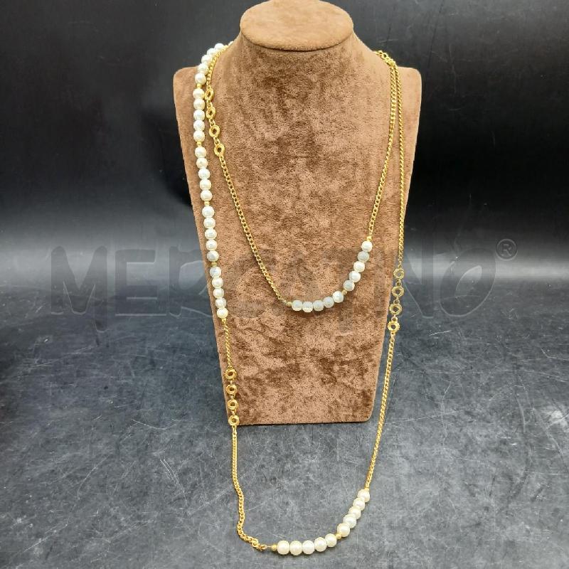 COLLANA MONET BIANCO E DOR | Mercatino dell'Usato Roma garbatella 1