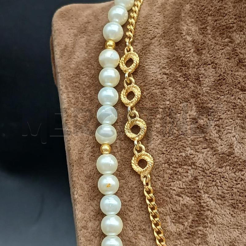 COLLANA MONET BIANCO E DOR | Mercatino dell'Usato Roma garbatella 2