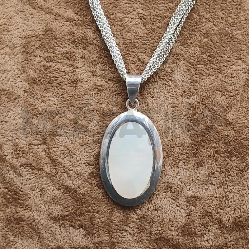 COLLANA MULTIFILO ARG CIONDOLO MADREPERLA | Mercatino dell'Usato Roma garbatella 2