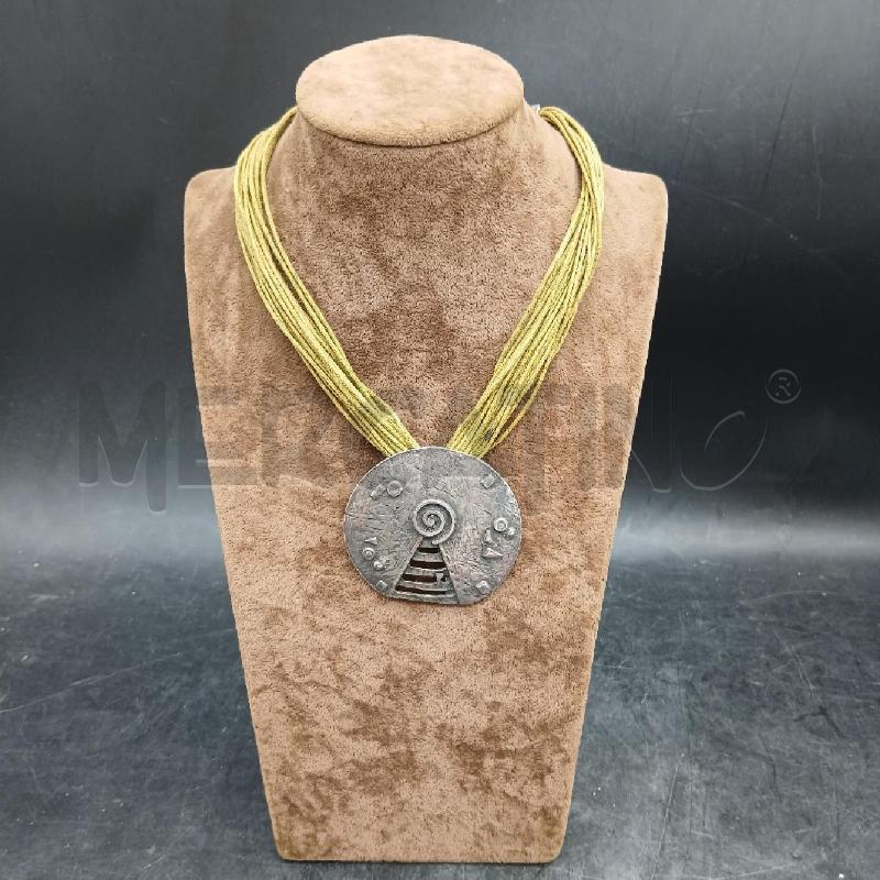 COLLANA MULTIFILO VERDE CIONDOLO  | Mercatino dell'Usato Roma garbatella 1