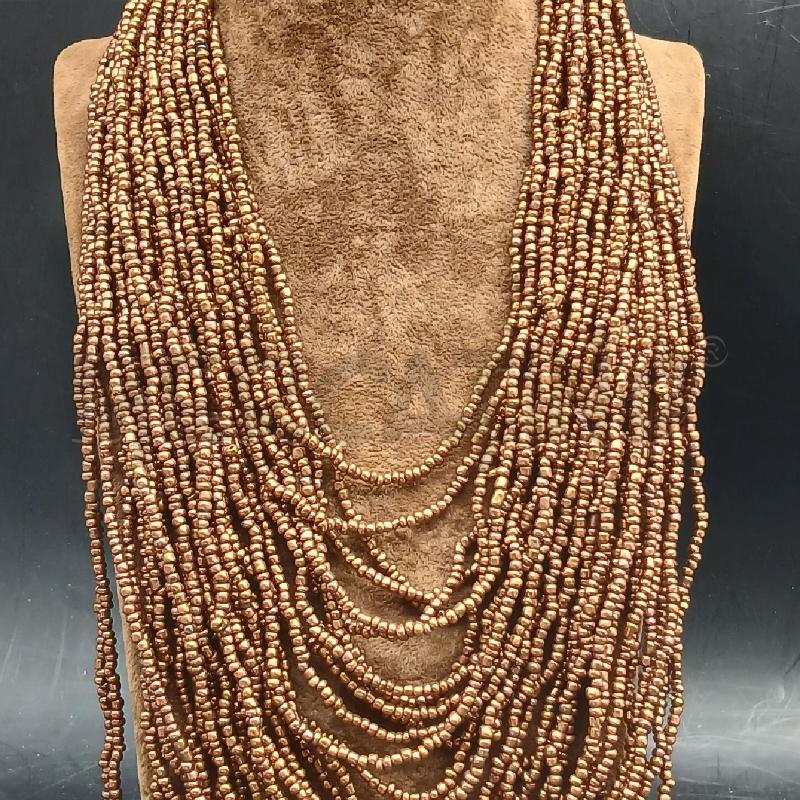 COLLANA MULTI DET PERLINE MARRONE | Mercatino dell'Usato Roma garbatella 2