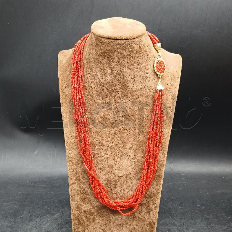 COLLANA MULT DET PIETRE ROSSA | Mercatino dell'Usato Roma garbatella 1