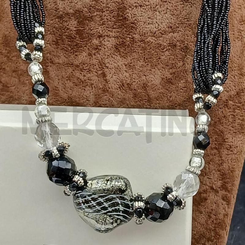 COLLANA MURRINA MURANO DET PIETRE NERE | Mercatino dell'Usato Roma garbatella 2