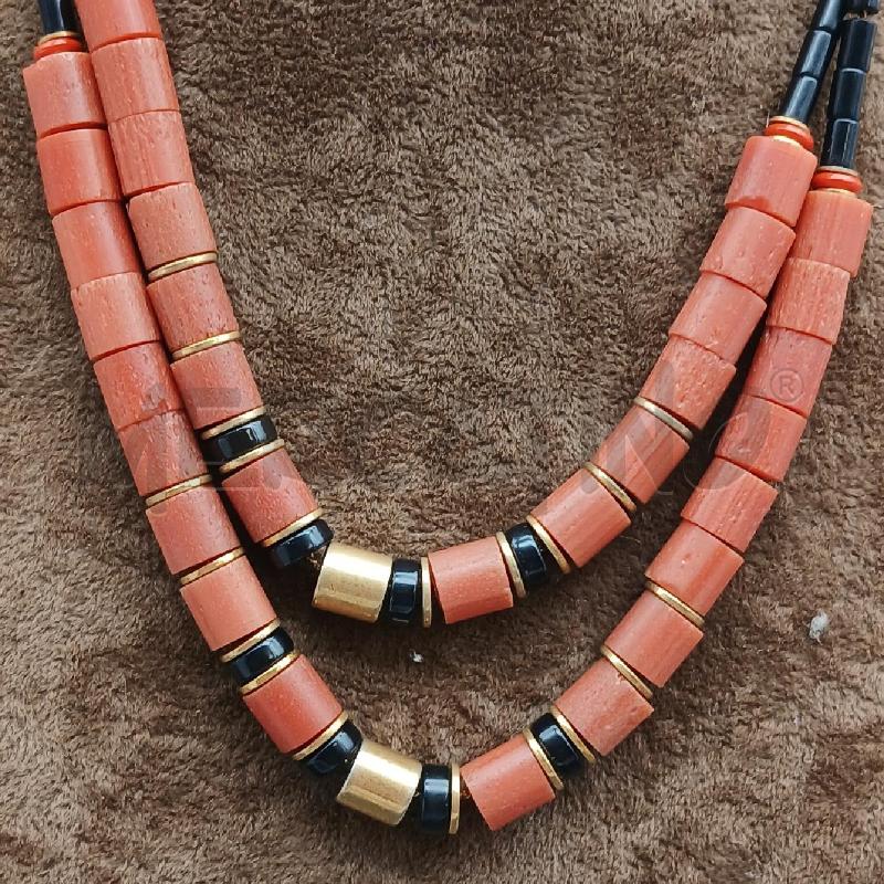 COLLANA NERO E ROSSO DOPPIO FILO | Mercatino dell'Usato Roma garbatella 2