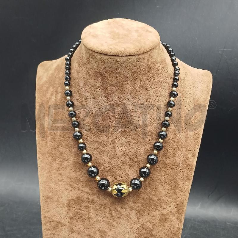 COLLANA NERO PALINE | Mercatino dell'Usato Roma garbatella 1
