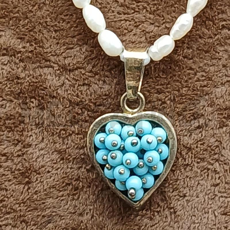 COLLANA PERLE FIU CUORE AZZ | Mercatino dell'Usato Roma garbatella 2