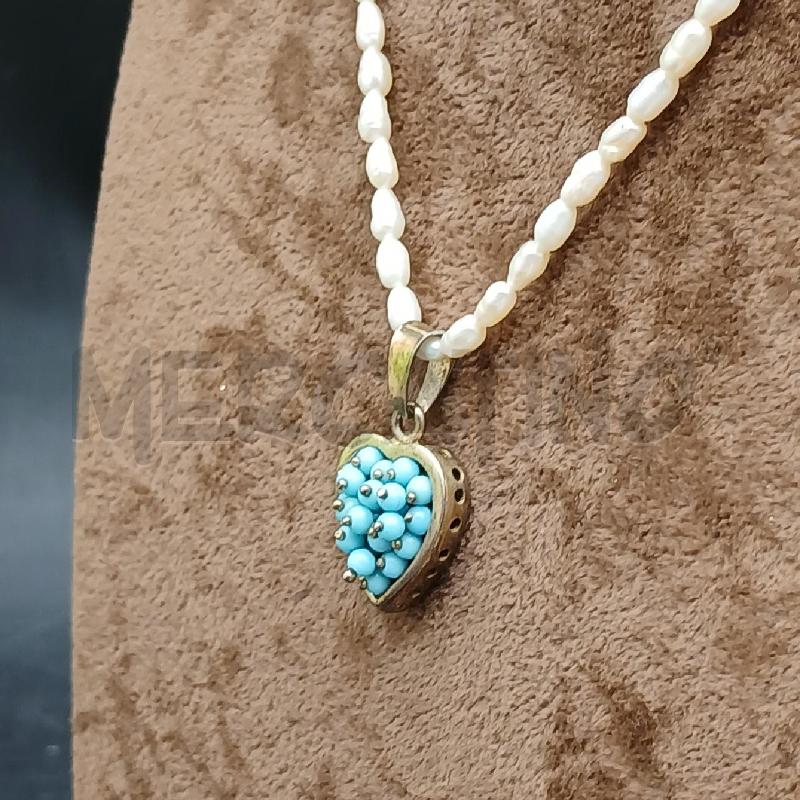 COLLANA PERLE FIU CUORE AZZ | Mercatino dell'Usato Roma garbatella 3