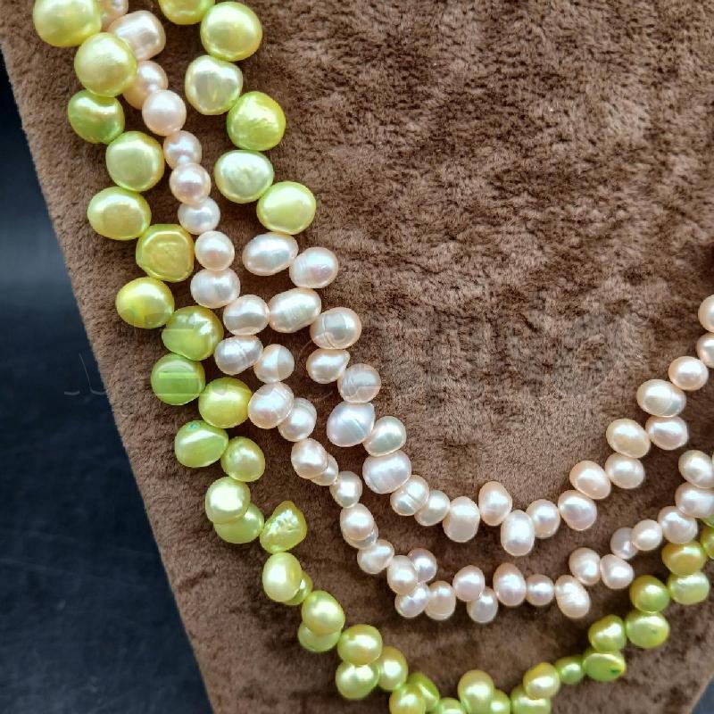 COLLANA PERLE VERDE E BEIGE DET CHIUSURA ARG  | Mercatino dell'Usato Roma garbatella 2
