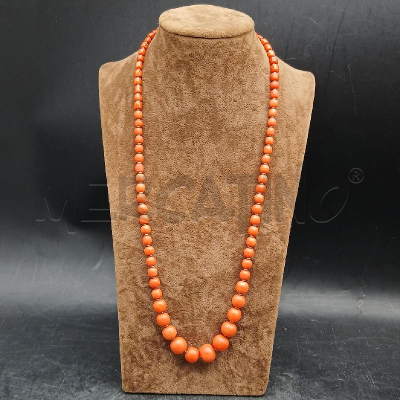 COLLANA PERLINE ARANCIONE | Mercatino dell'Usato Roma garbatella 1