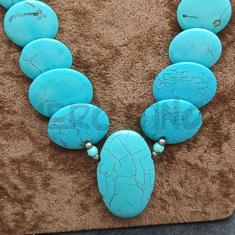 COLLANA PIASTRINE AZZURRA  | Mercatino dell'Usato Roma garbatella 2