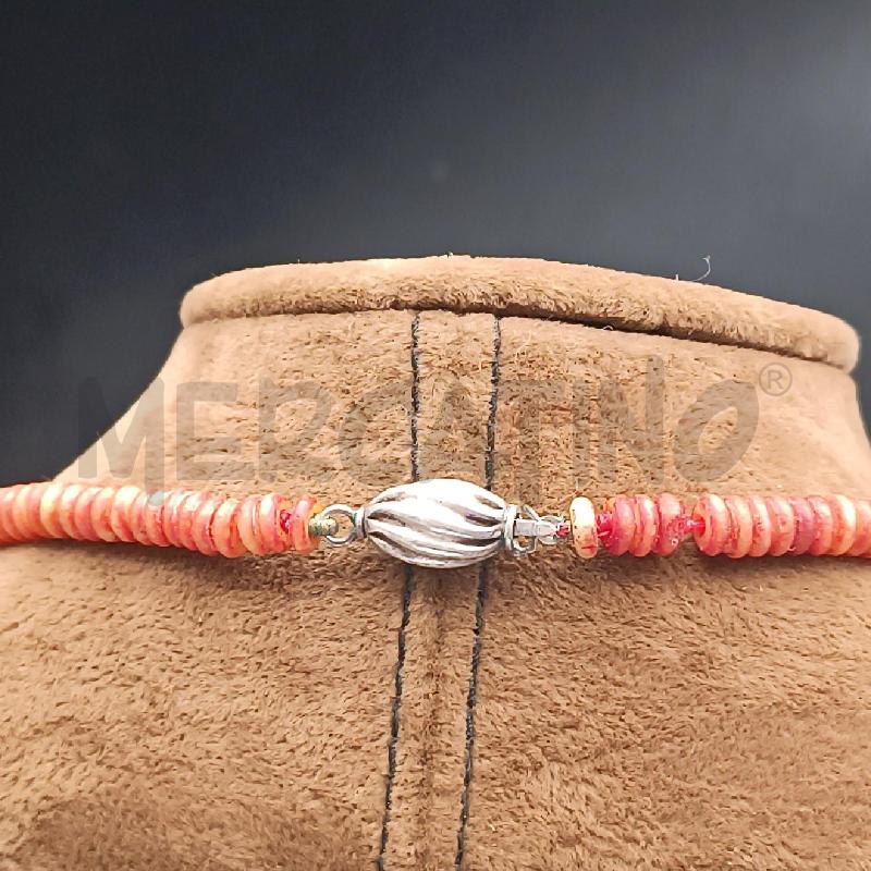 COLLANA PIASTRINE BEIGE ROSSO  | Mercatino dell'Usato Roma garbatella 3