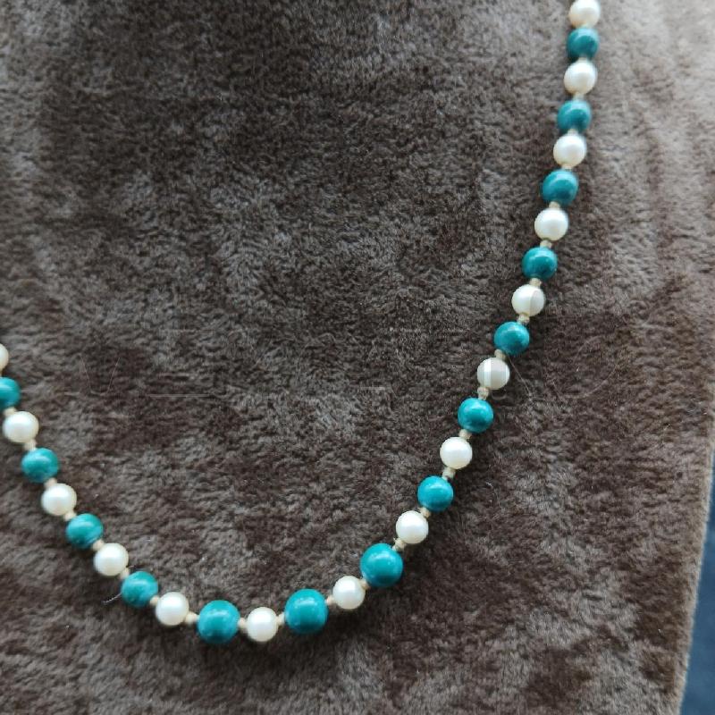 COLLANA PIETRE BIANCO VERDE | Mercatino dell'Usato Roma garbatella 4